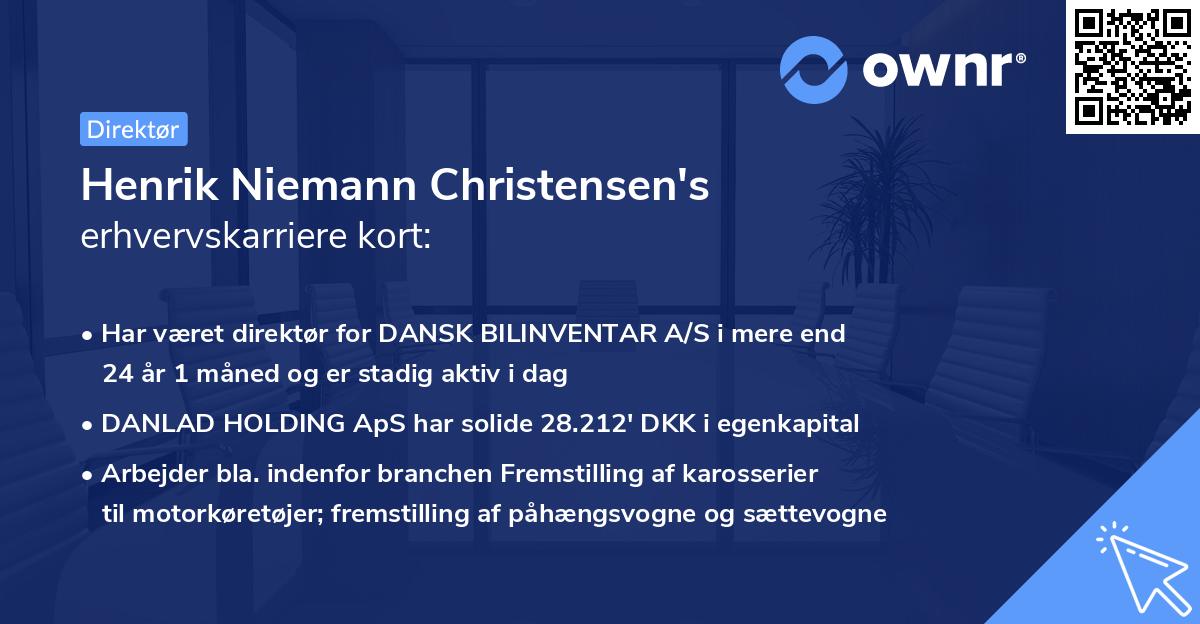 Henrik Niemann Christensen's erhvervskarriere kort