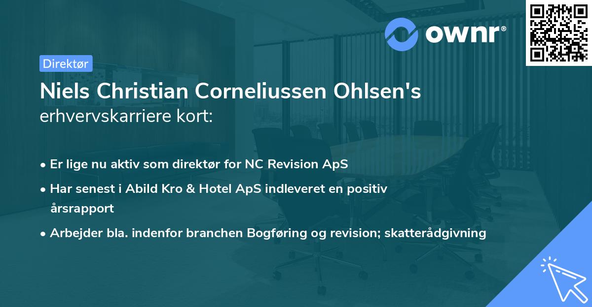 Niels Christian Corneliussen Ohlsen's erhvervskarriere kort