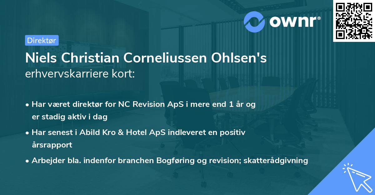 Niels Christian Corneliussen Ohlsen's erhvervskarriere kort
