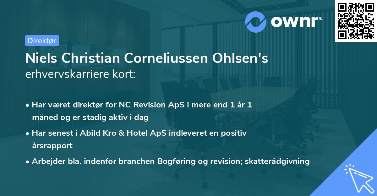 Niels Christian Corneliussen Ohlsen's erhvervskarriere kort