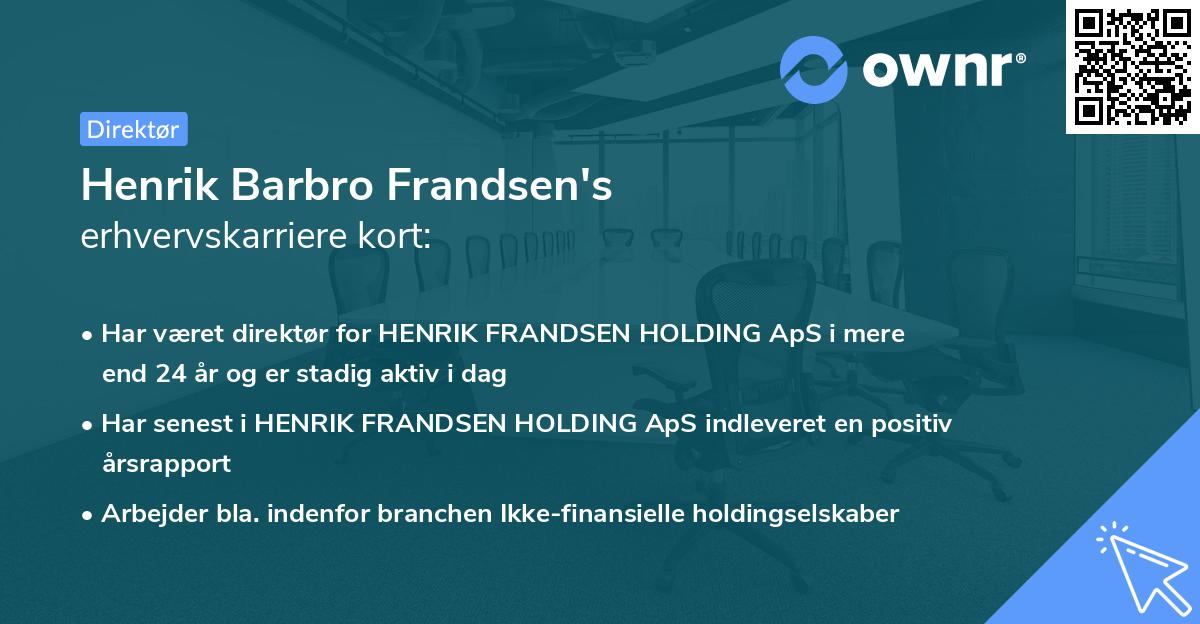 Henrik Barbro Frandsen's erhvervskarriere kort