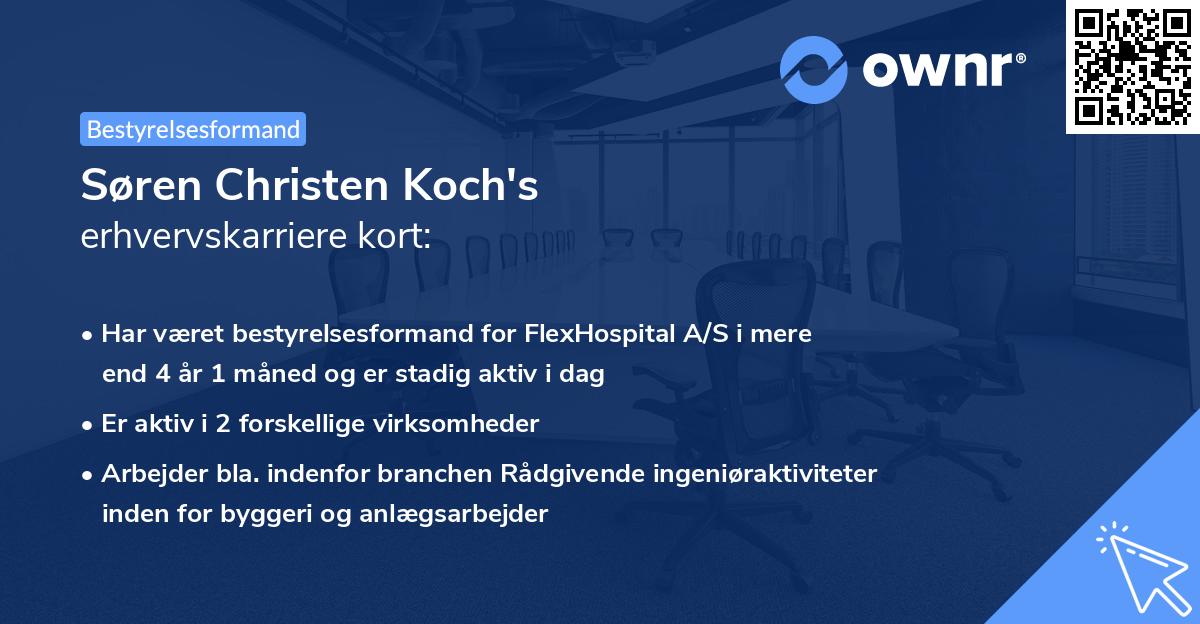 Søren Christen Koch's erhvervskarriere kort