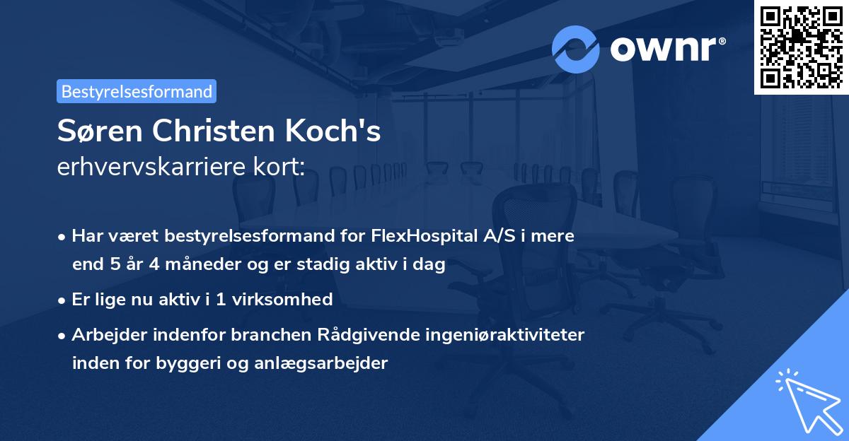 Søren Christen Koch's erhvervskarriere kort