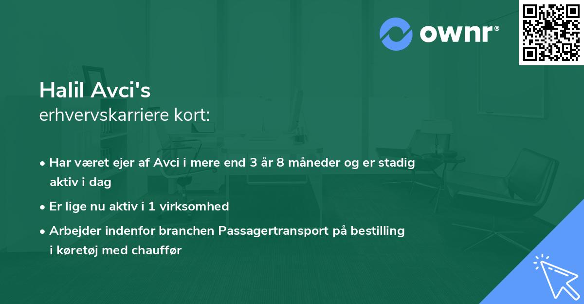 Halil Avci's erhvervskarriere kort