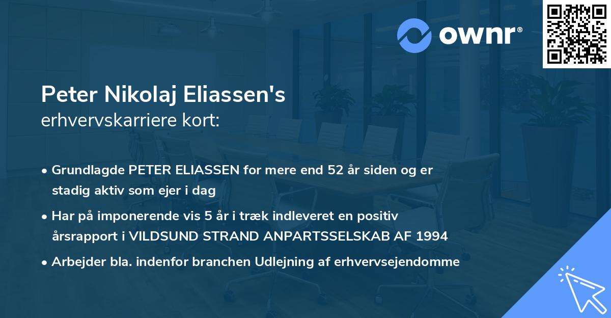 Peter Nikolaj Eliassen's erhvervskarriere kort