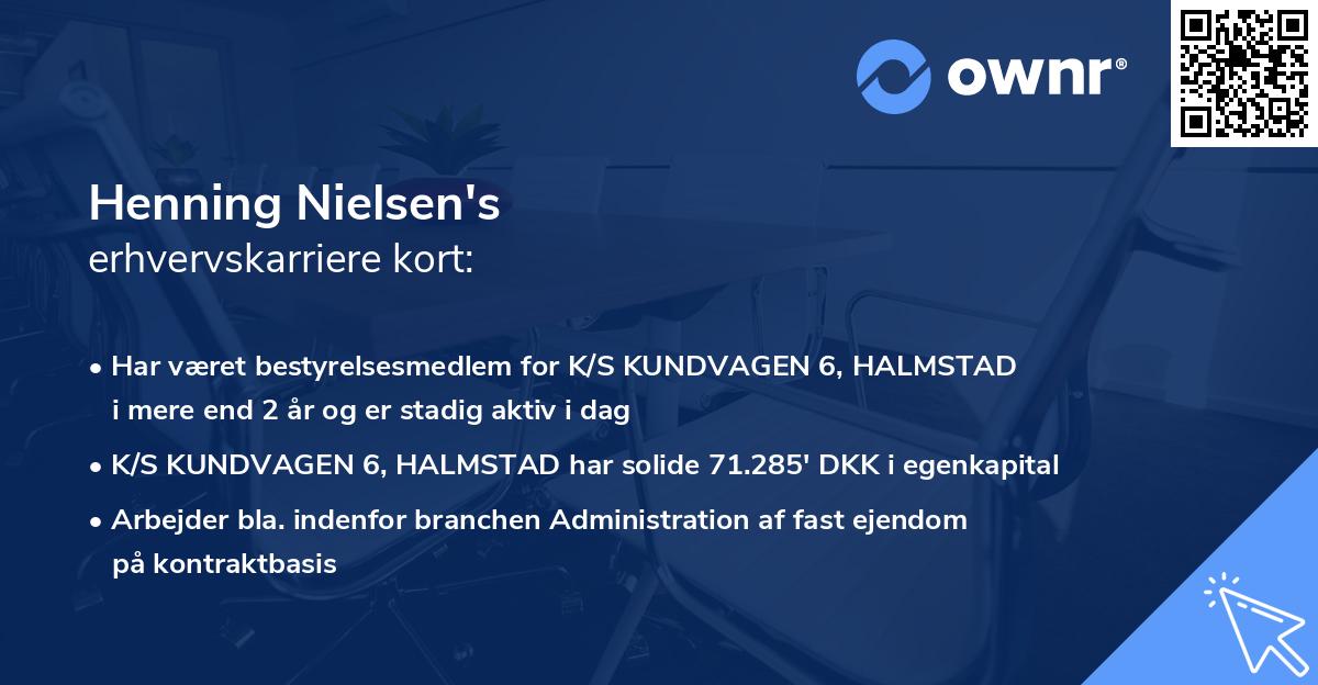 Henning Nielsen's erhvervskarriere kort
