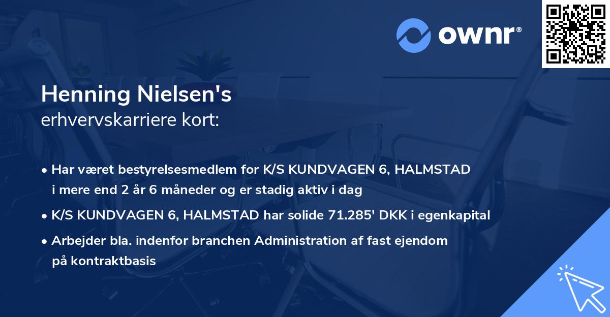 Henning Nielsen's erhvervskarriere kort