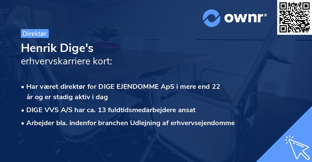 Henrik Dige's erhvervskarriere kort
