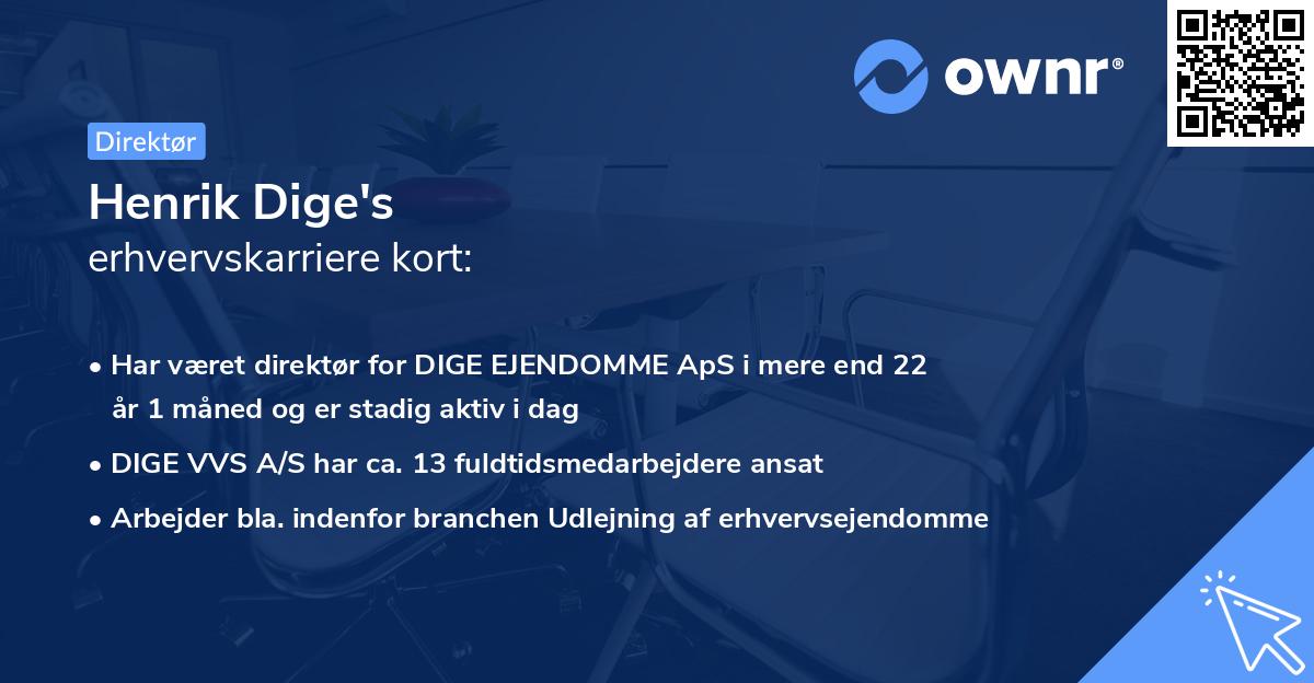 Henrik Dige's erhvervskarriere kort