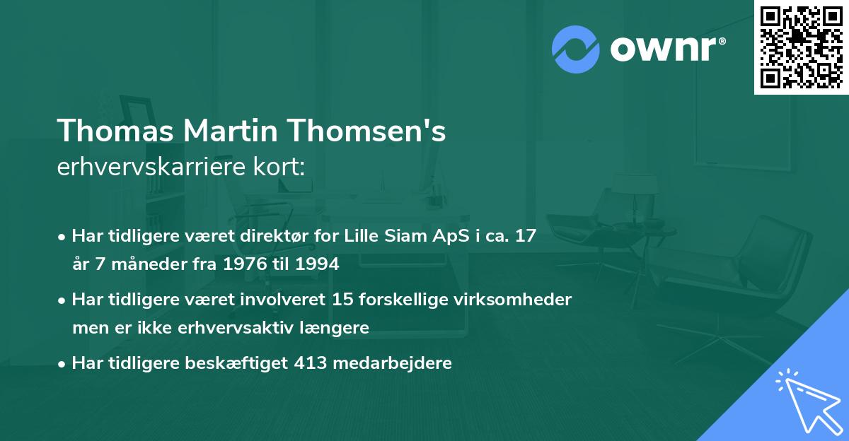 Thomas Martin Thomsen's erhvervskarriere kort