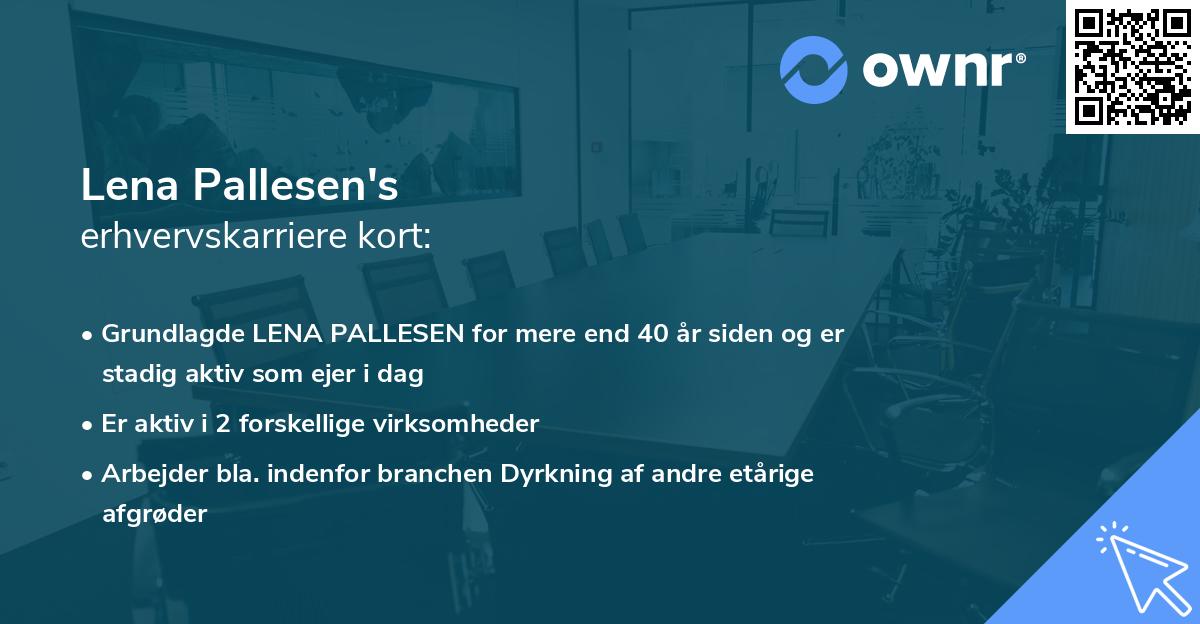Lena Pallesen's erhvervskarriere kort