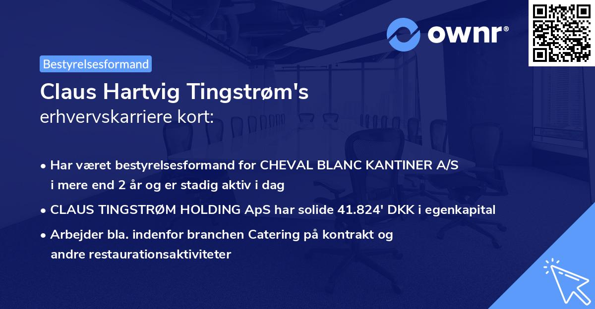Claus Hartvig Tingstrøm's erhvervskarriere kort