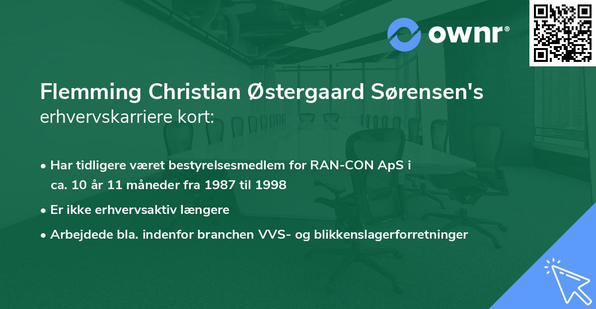 Flemming Christian Østergaard Sørensen's erhvervskarriere kort