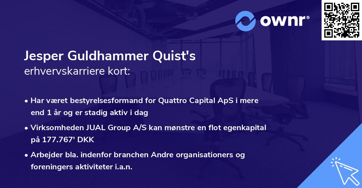 Jesper Guldhammer Quist's erhvervskarriere kort