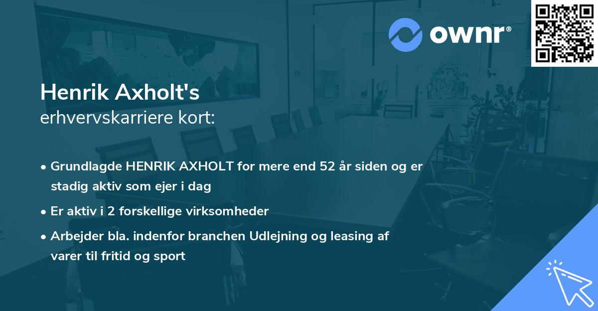 Henrik Axholt's erhvervskarriere kort