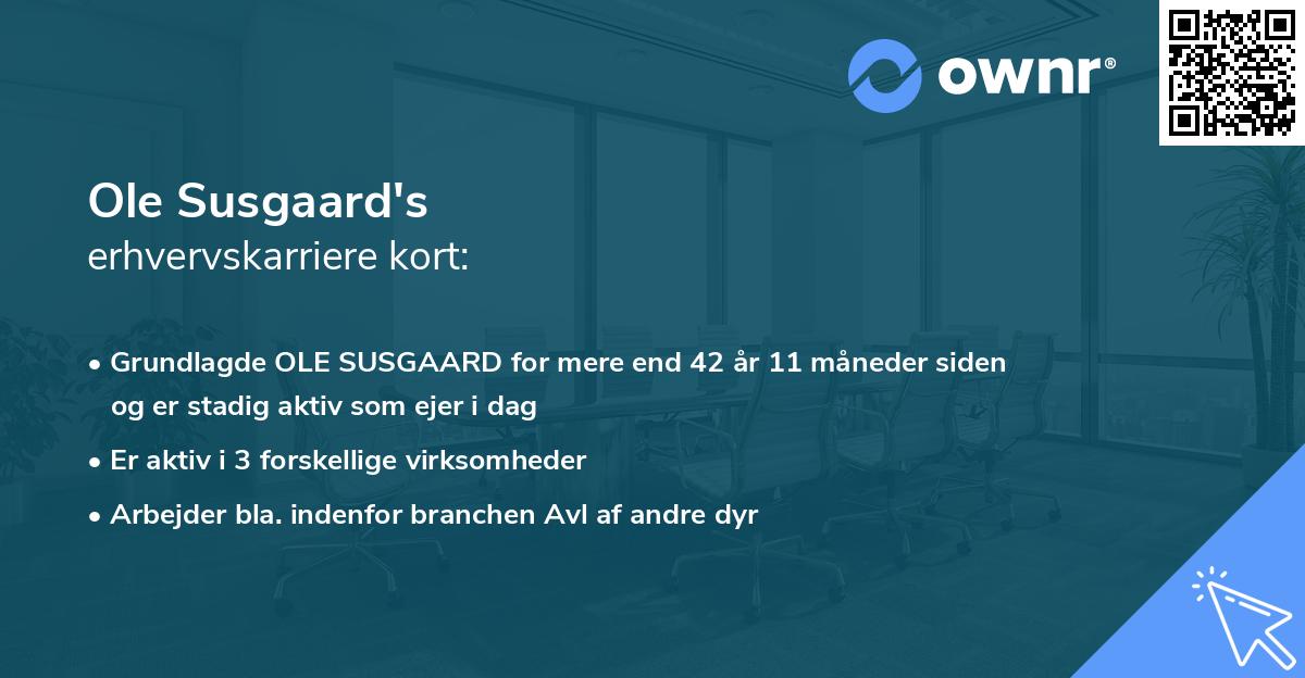 Ole Susgaard's erhvervskarriere kort