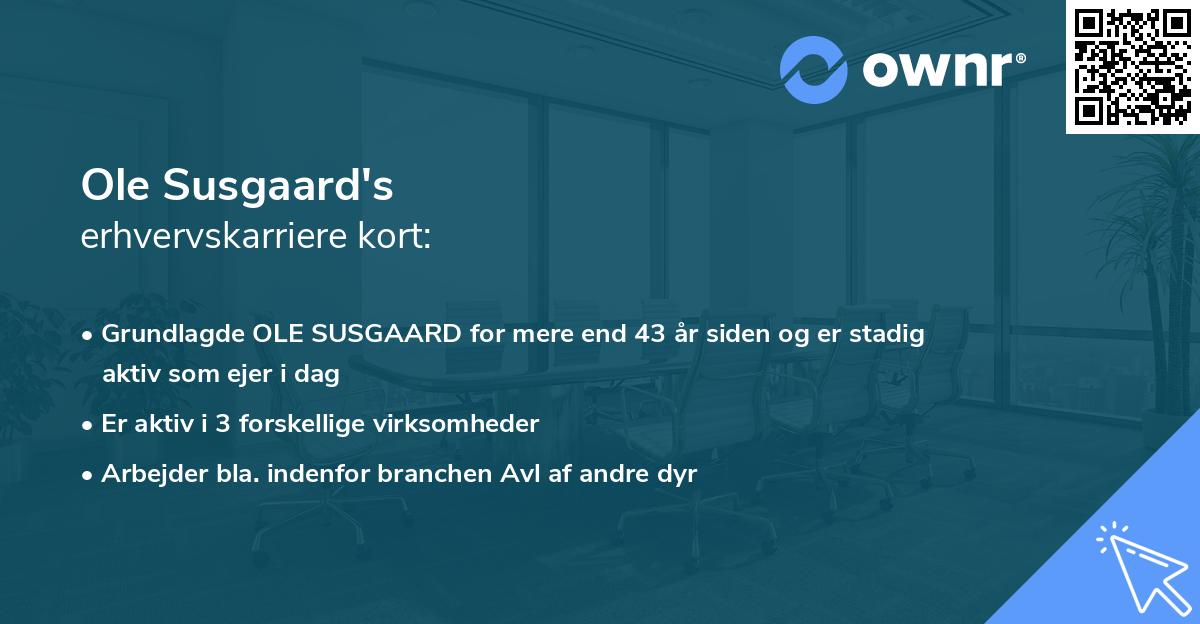 Ole Susgaard's erhvervskarriere kort