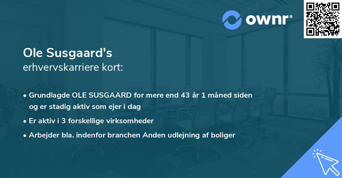 Ole Susgaard's erhvervskarriere kort