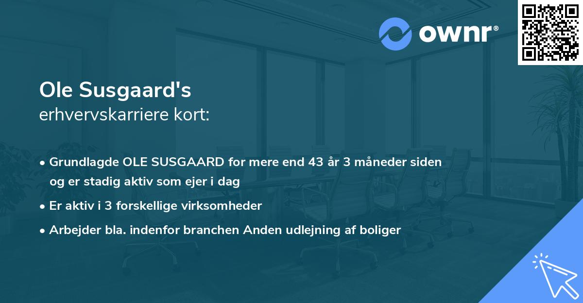 Ole Susgaard's erhvervskarriere kort