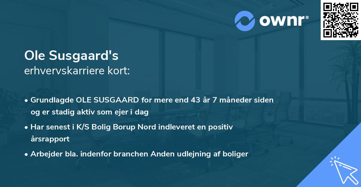 Ole Susgaard's erhvervskarriere kort