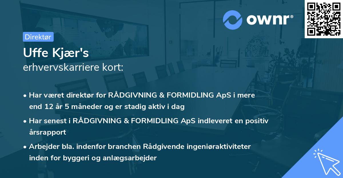 Uffe Kjær's erhvervskarriere kort