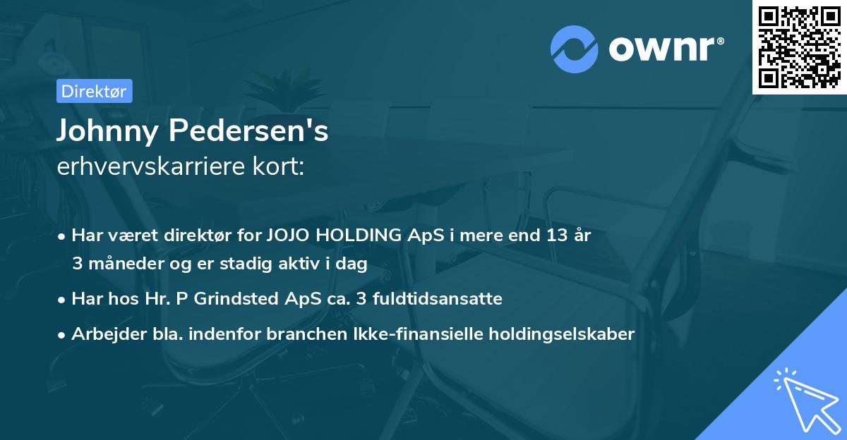 Johnny Pedersen's erhvervskarriere kort