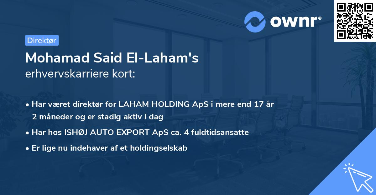 Mohamad Said El-Laham's erhvervskarriere kort
