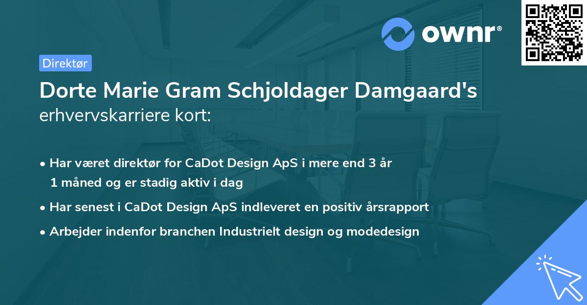 Dorte Marie Gram Schjoldager Damgaard's erhvervskarriere kort