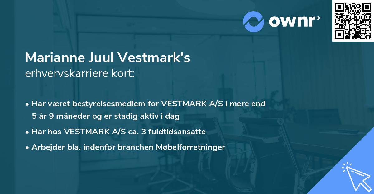 Marianne Juul Vestmark's erhvervskarriere kort