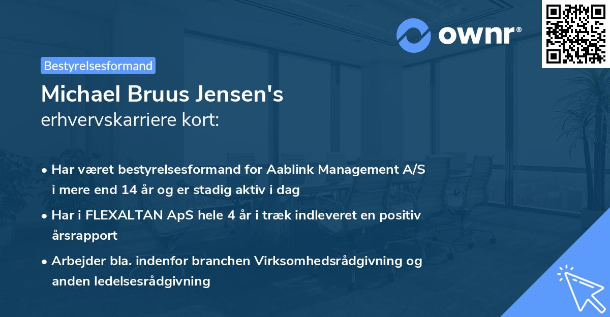 Michael Bruus Jensen's erhvervskarriere kort