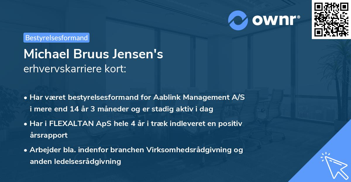 Michael Bruus Jensen's erhvervskarriere kort
