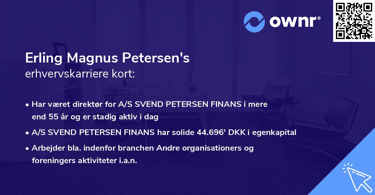Erling Magnus Petersen's erhvervskarriere kort