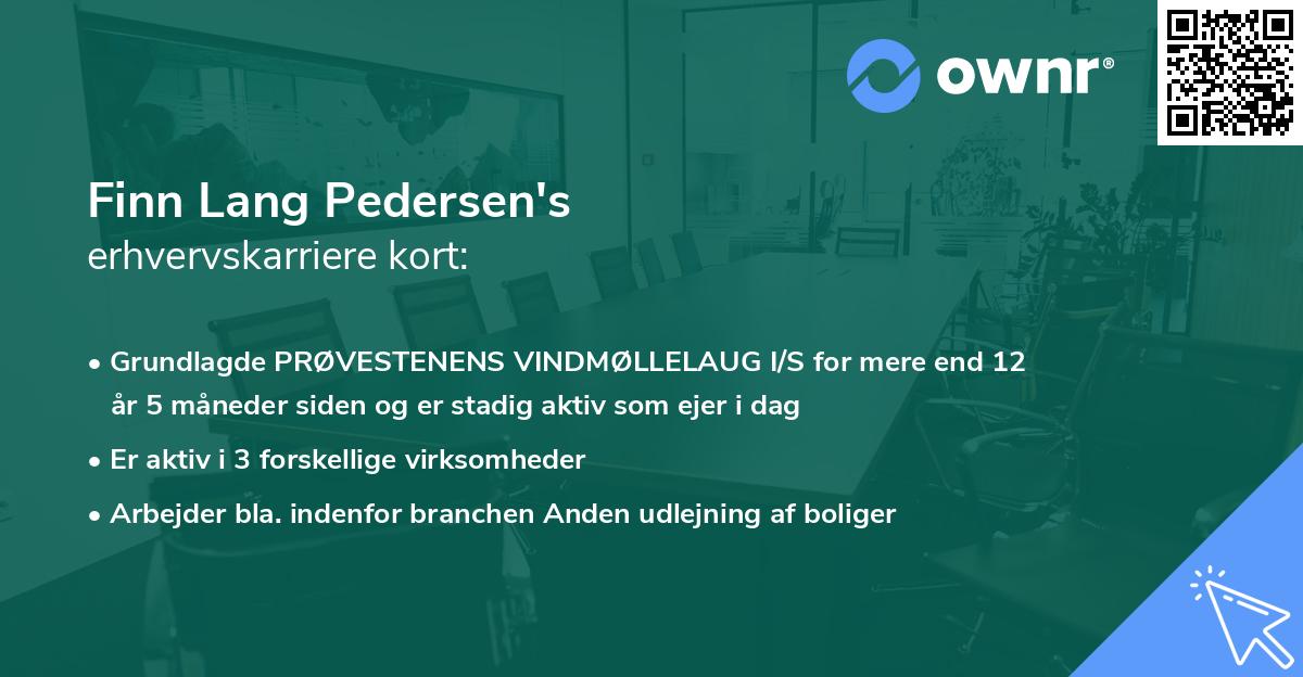 Finn Lang Pedersen's erhvervskarriere kort