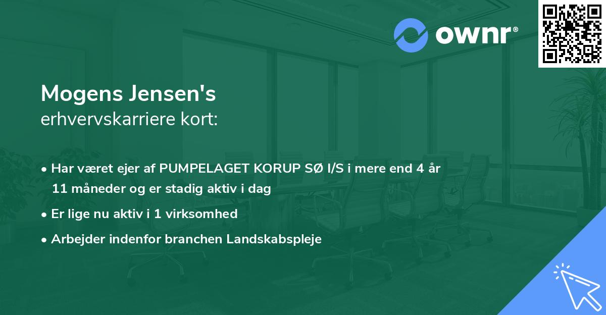 Mogens Jensen's erhvervskarriere kort