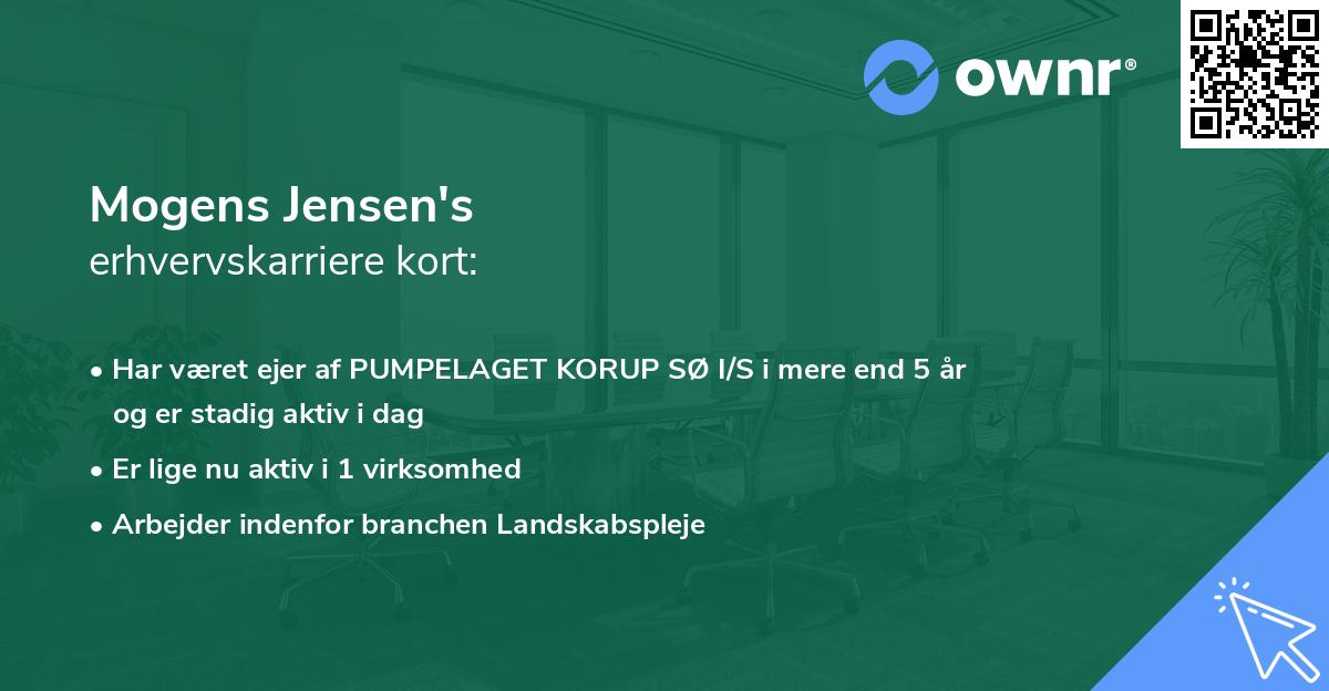 Mogens Jensen's erhvervskarriere kort