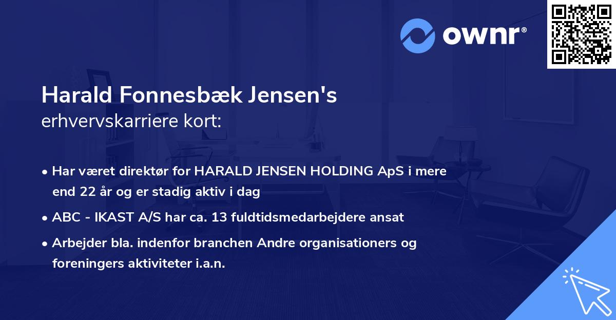 Harald Fonnesbæk Jensen's erhvervskarriere kort