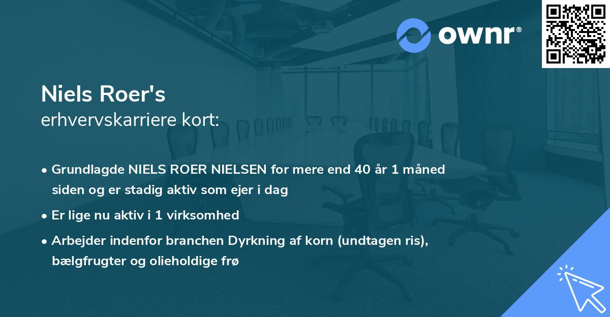 Niels Roer's erhvervskarriere kort