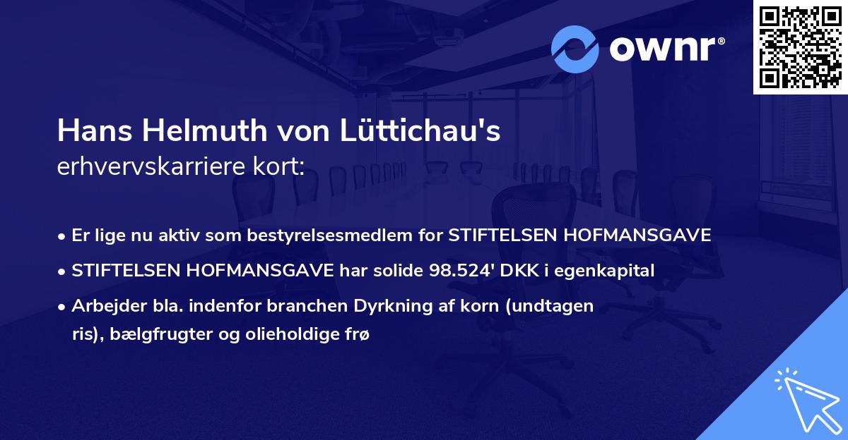 Hans Helmuth von Lüttichau's erhvervskarriere kort