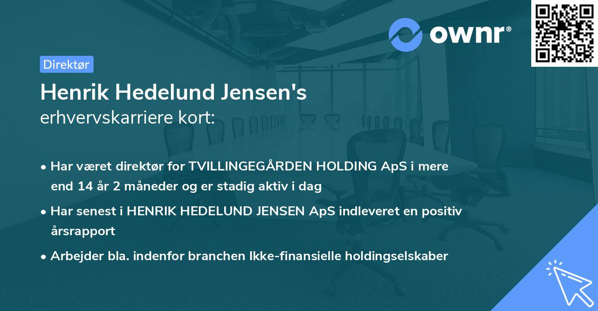Henrik Hedelund Jensen's erhvervskarriere kort