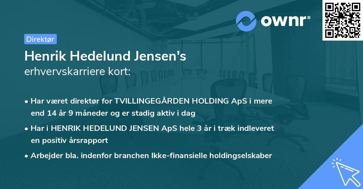 Henrik Hedelund Jensen's erhvervskarriere kort