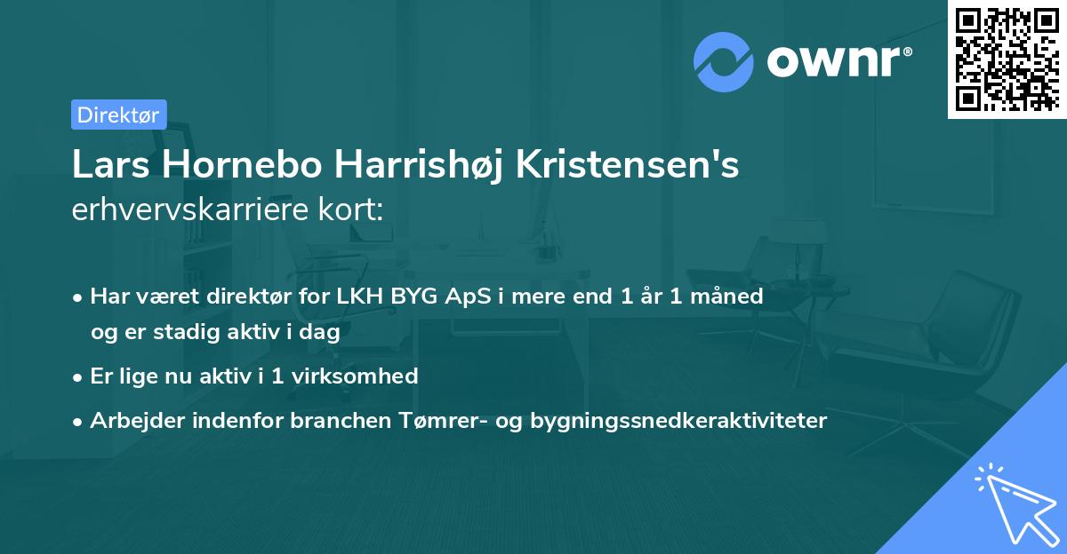 Lars Hornebo Harrishøj Kristensen's erhvervskarriere kort