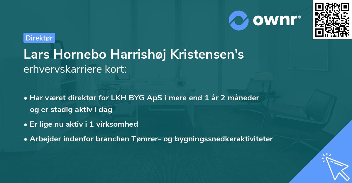 Lars Hornebo Harrishøj Kristensen's erhvervskarriere kort