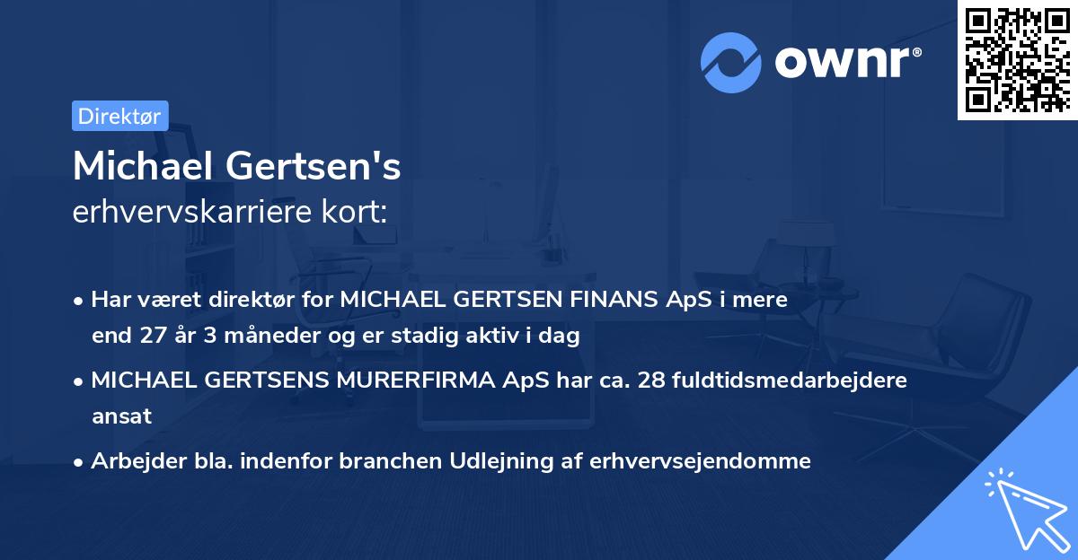 Michael Gertsen's erhvervskarriere kort