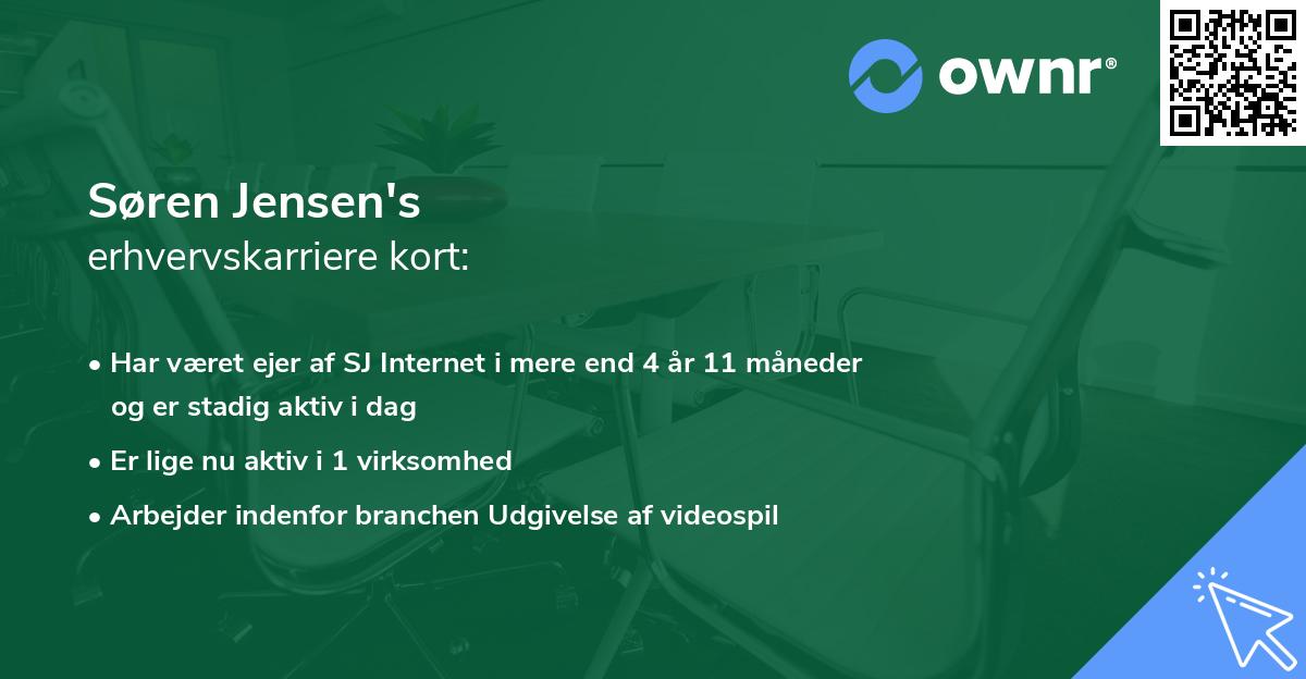 Søren Jensen's erhvervskarriere kort