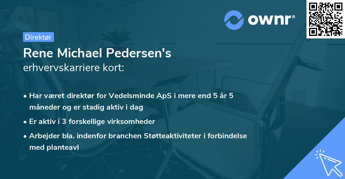 Rene Michael Pedersen's erhvervskarriere kort