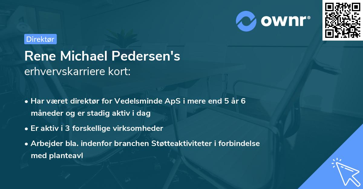 Rene Michael Pedersen's erhvervskarriere kort