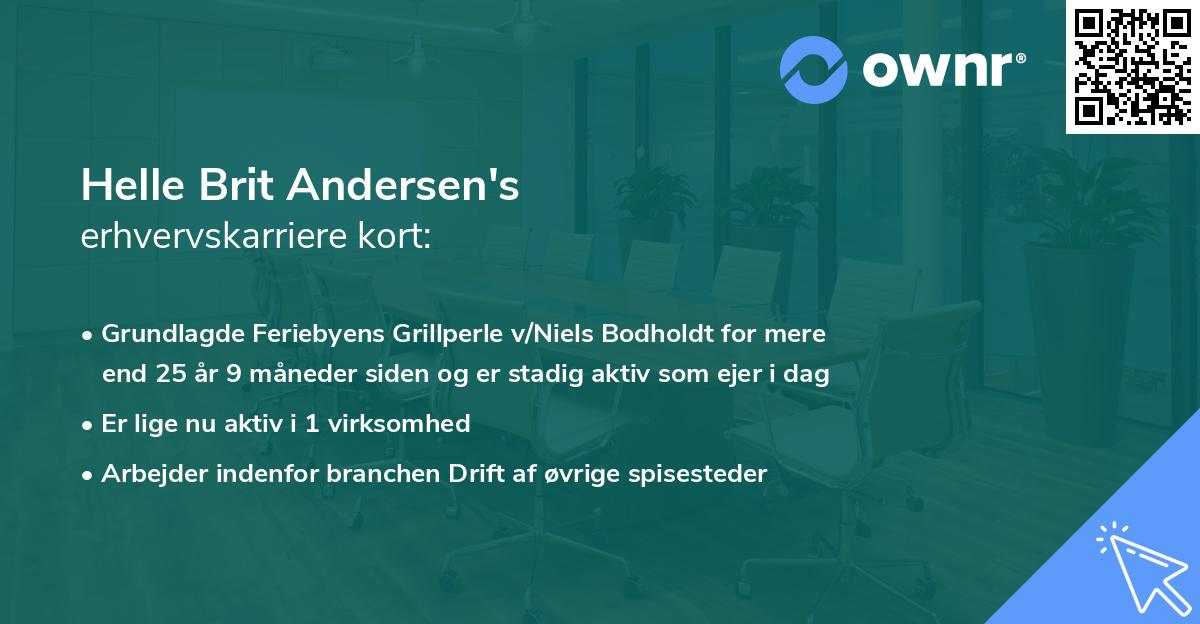 Helle Brit Andersen's erhvervskarriere kort