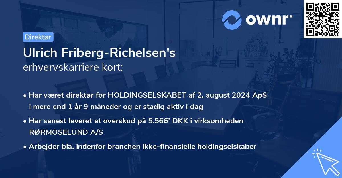 Ulrich Friberg-Richelsen's erhvervskarriere kort