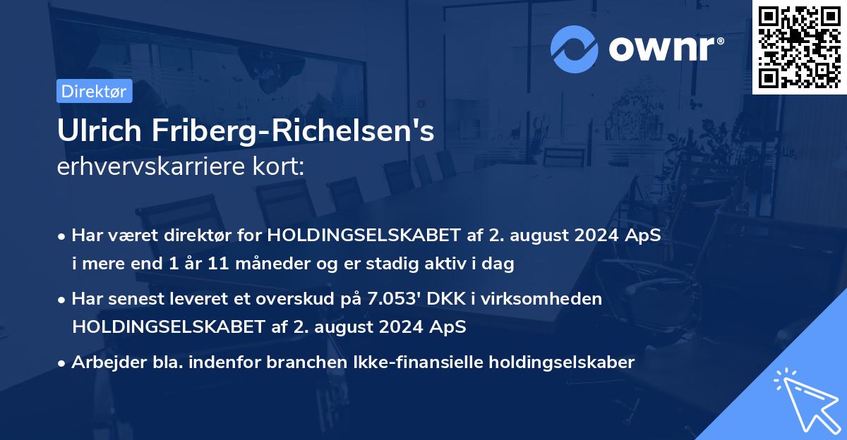 Ulrich Friberg-Richelsen's erhvervskarriere kort