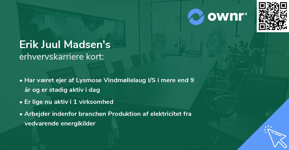 Erik Juul Madsen's erhvervskarriere kort